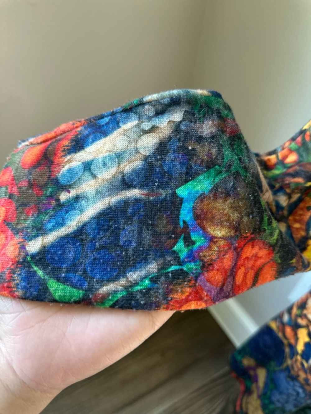 Amma Made Multi-Color Abstract Scoop Neck Tunic in Blue, Orange & Green - Picture 7 of 11